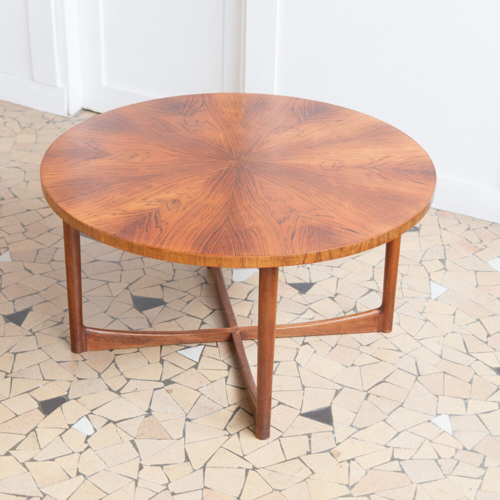 Rosewood round coffee table