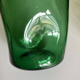 Vase XXXL pinched in blown Empoli glass Italian design 1960