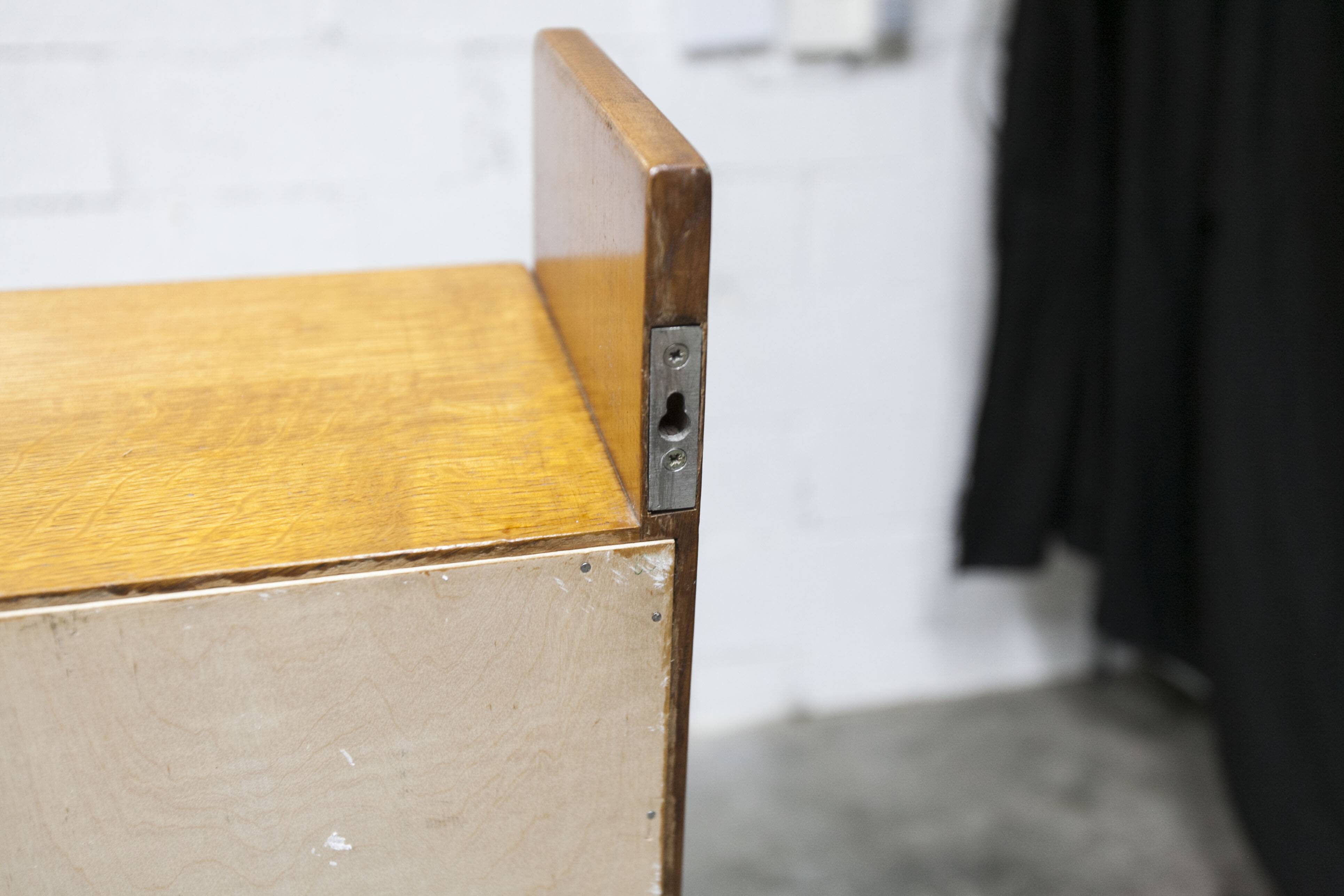 1950 wall shelf solid oak invisible fixings