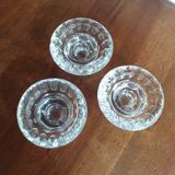 Set of 3 glass candlesticks