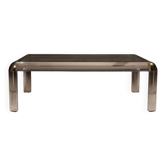 Table basse rectangulaire en Lucite et laiton, Europe années 1970