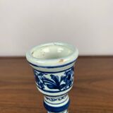 Blue & white floral candle holder by OUD, Delft, 1930/60