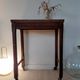 Vintage wooden wheeled side table/console.