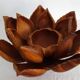 Large lotus flower vintage wooden aperitif service