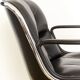 Black leather office chair by Charles Pollock for Knoll,1970