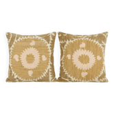 Set of 2 vintage embroidered cushion covers 61x64 cm