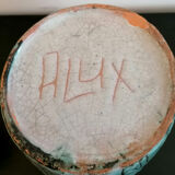 Turquoise ceramic vase, Allix in Vallauris, 1950