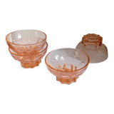 Set of 4 small cups of old pink color
