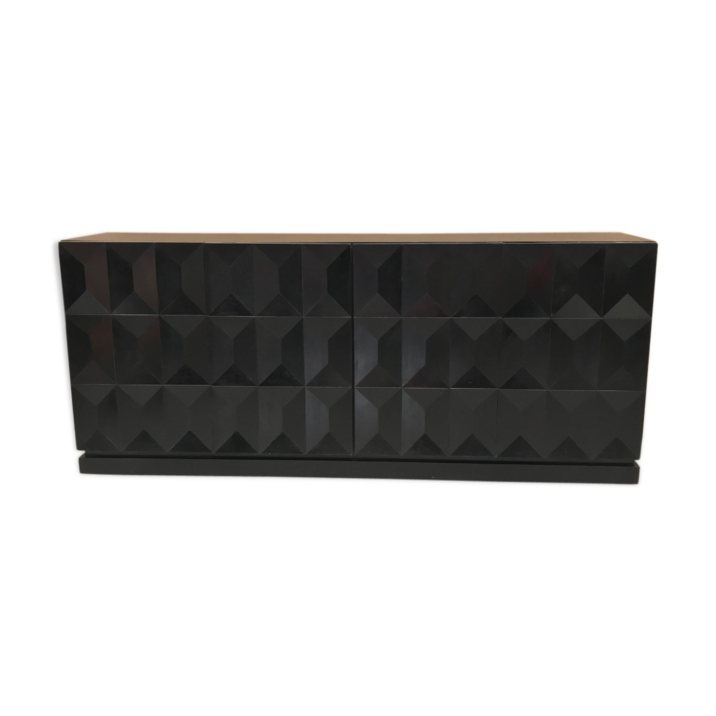 Brutalist black oak sideboard