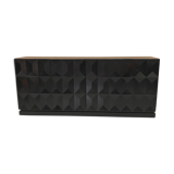 Brutalist black oak sideboard