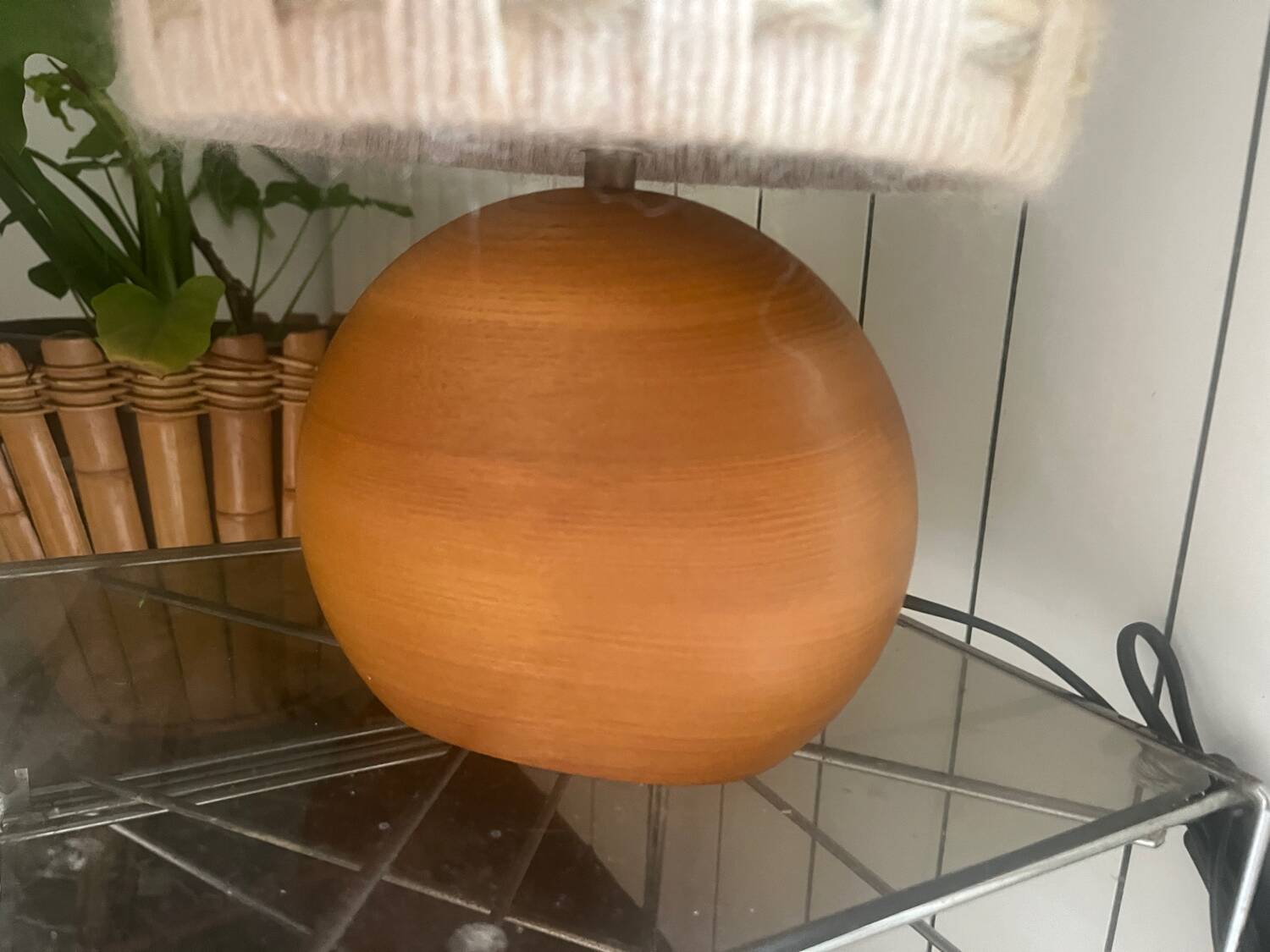 Vintage elm lamp
