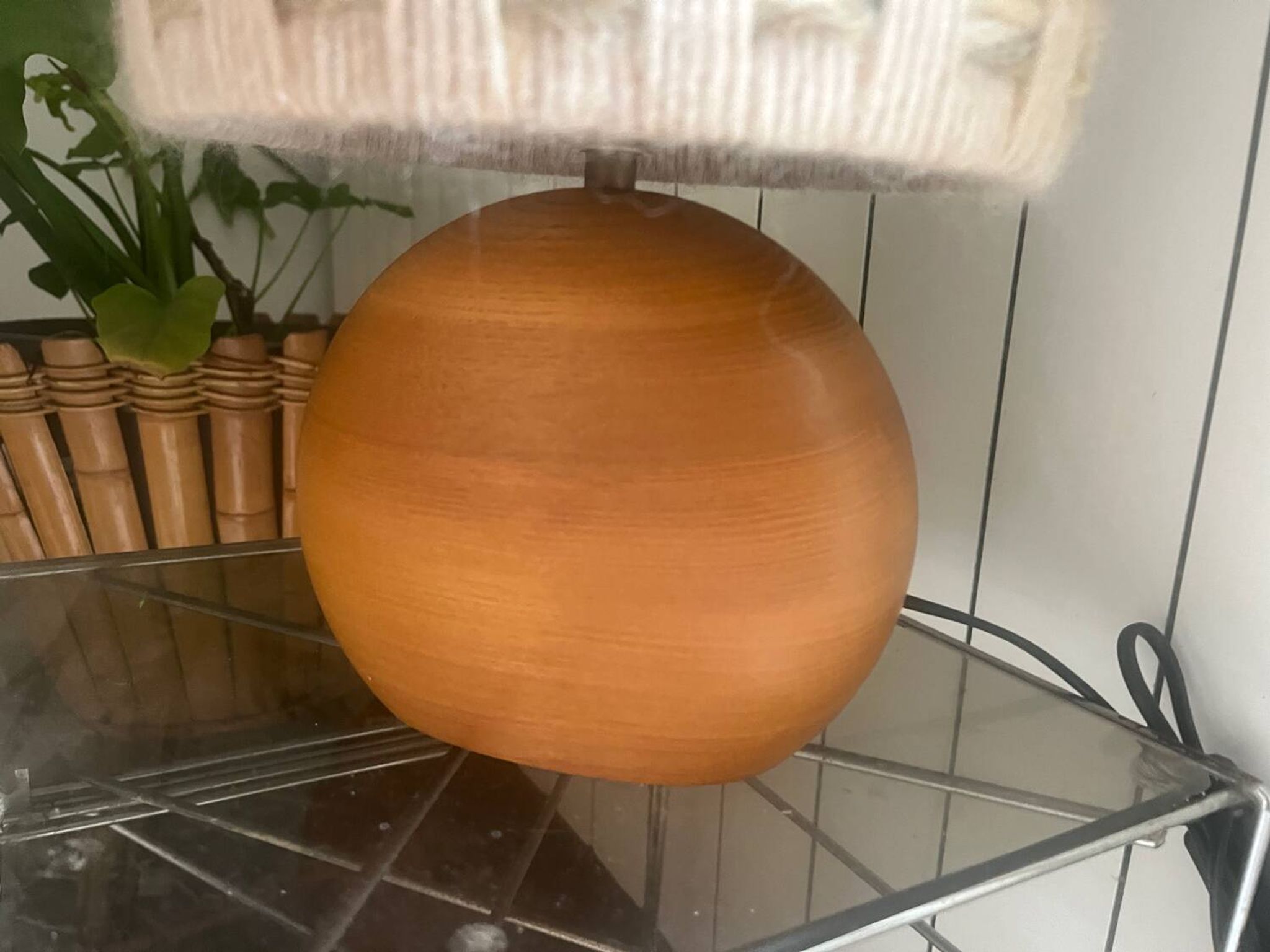 Vintage elm lamp