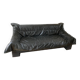 Cocooning black leather sofa