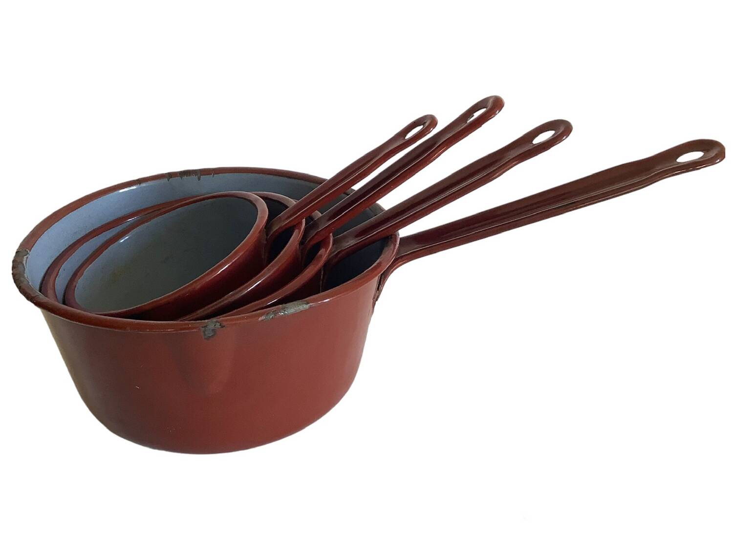 Série de 4 casseroles en tôle émaillée