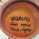 Ceramic lamp by Vallauris Fonck and Matéo lampshade of origin