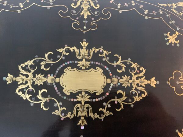 Cave a liqueur complète Napoléon III Marqueterie boulle Coffret ancien