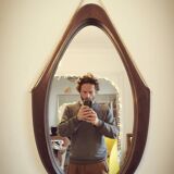 Italian teak mirror