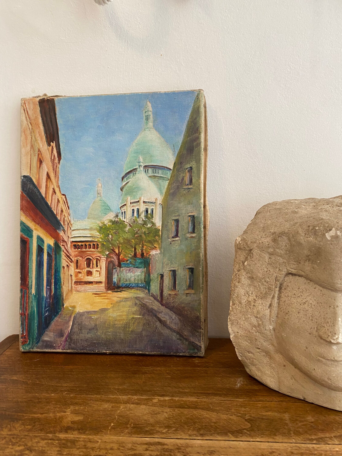 Oil on canvas view of Montmartre