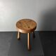 Midcentury brutalist French chunky tripod rustic farmhouse stool, 1950s