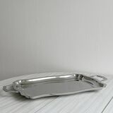 Shiny stainless steel plate.