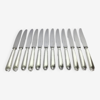 Ercuis – 12 couteaux en métal argenté Rubans