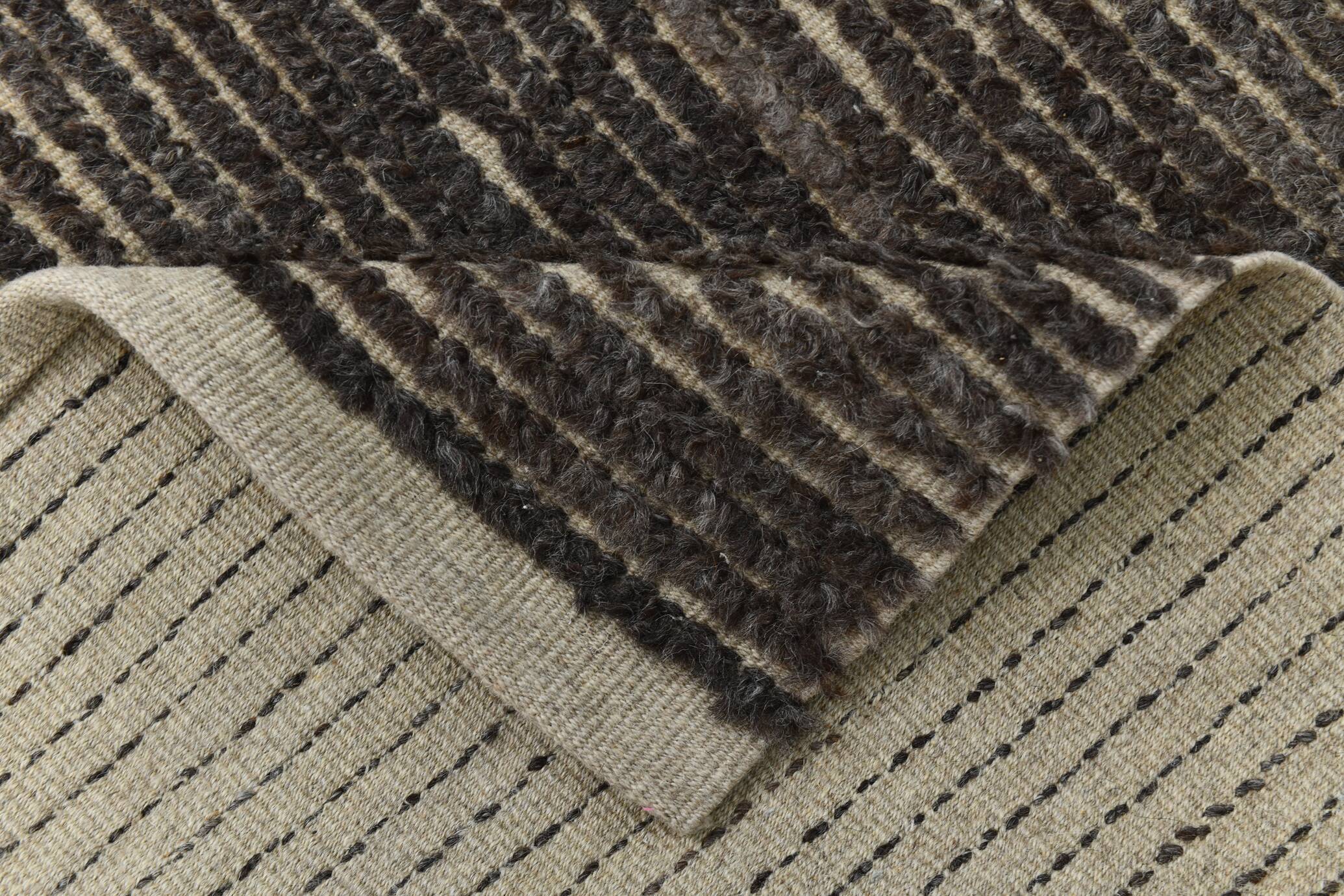 3x11 Vintage Dark Brown Super Soft Kilim Runner Rug, 94x345Cm