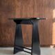 Console demi-lune vintage en bois laqué noir