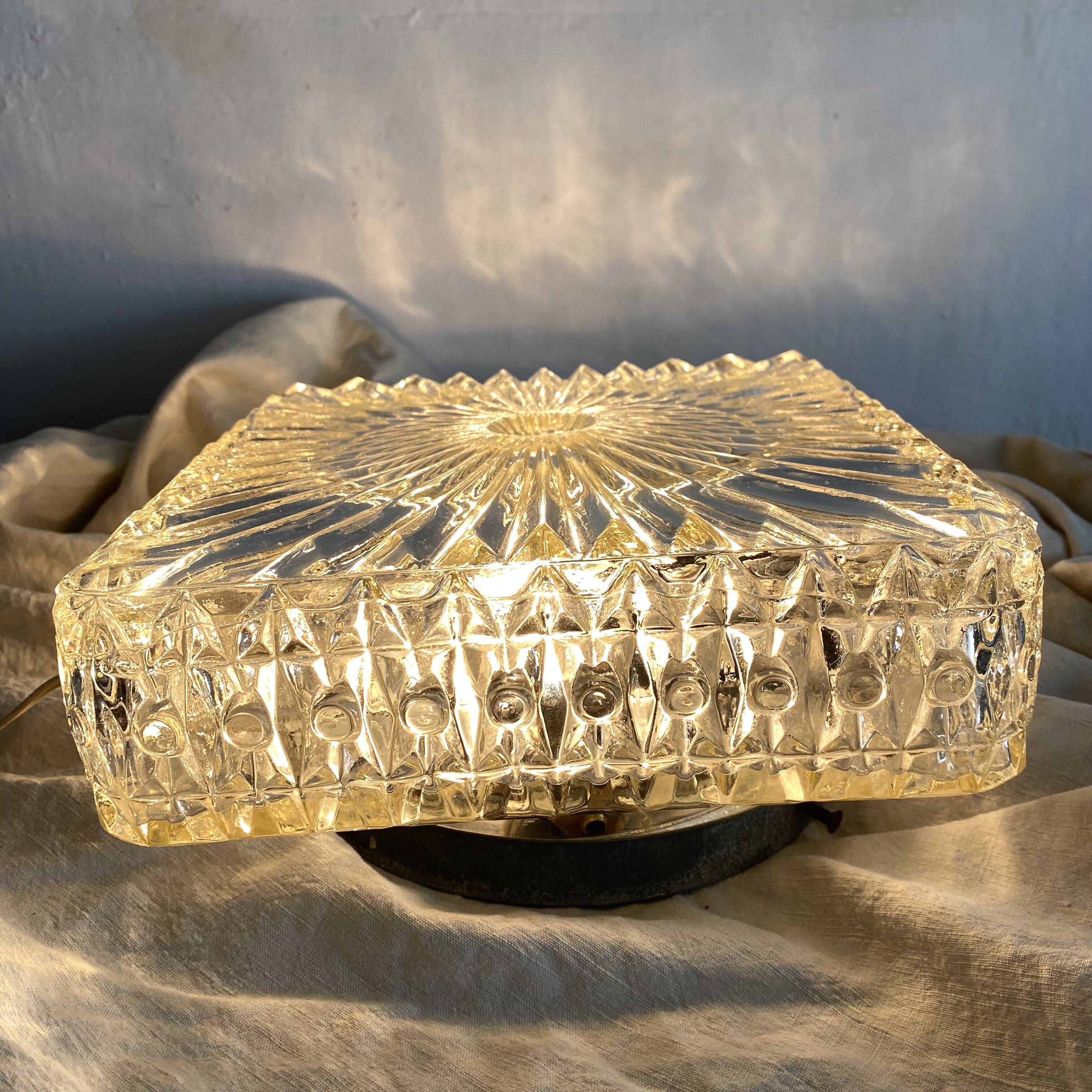 Vintage square glass ceiling light