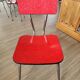 Vintage Lafague red formica set, 1 table, 6 chairs and 1 stool