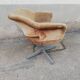 Fauteuil de bureau vintage velours moutarde