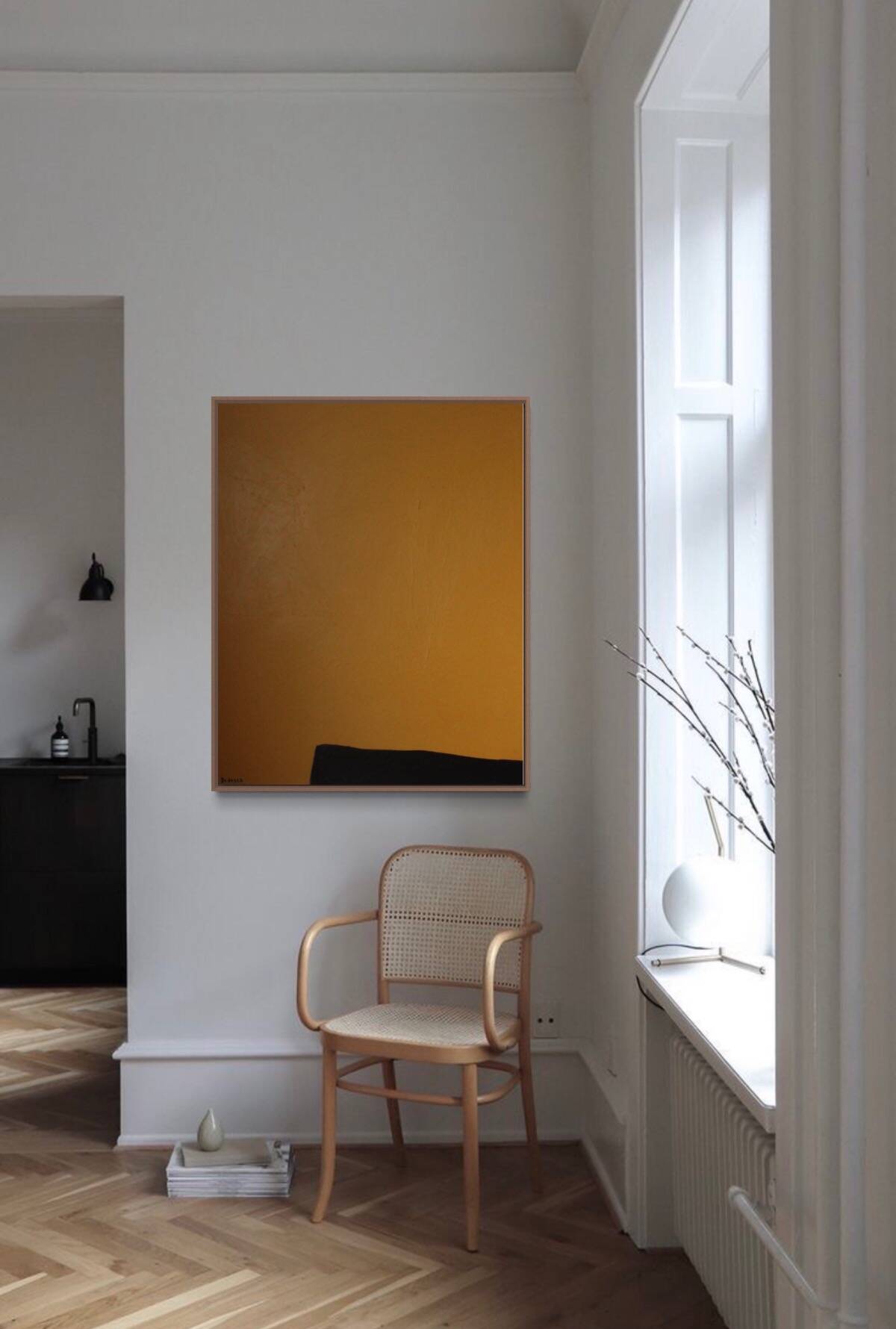 Abstract painting Mb1 ocher 100x81 cm
