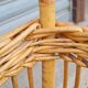 Vintage wicker log basket on vintage wheels