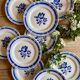 Set of 12 vintage blue flower dessert plates