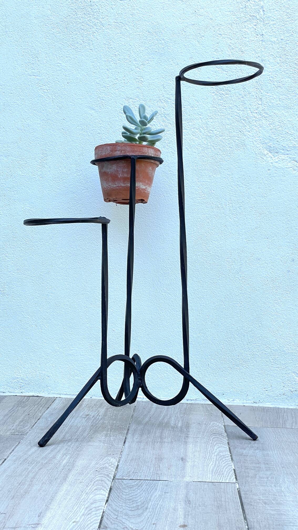 Vintage geometric steel plant holder