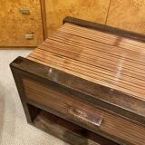 Art Deco Bedside Tables 1980s Zebra Oak Wood Vintage Drawers Lacquered