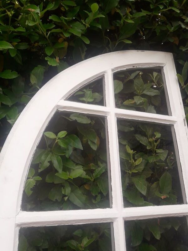 Glass window h146xl227 in arched oak