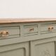 Antique art deco buffet in solid oak – pure lizard green & paint and natural wood – 121 cm