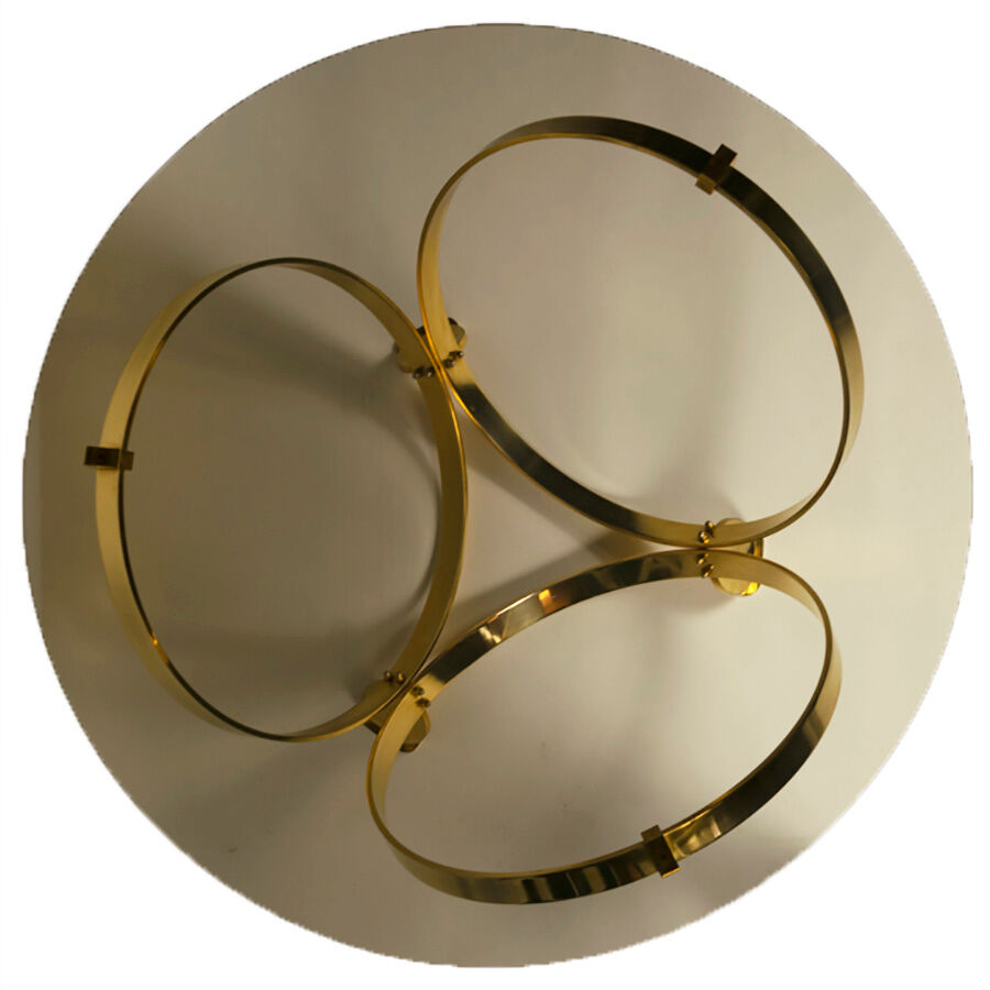 Ronald Schmitt diamond designer glass coffee table brass par Knut Hesterberg