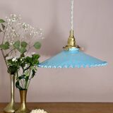 Vintage blue opaline pendant light