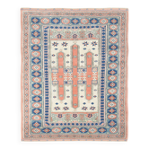 Tapis persan classique bleu et cuivre 5x7, 166x209 cm