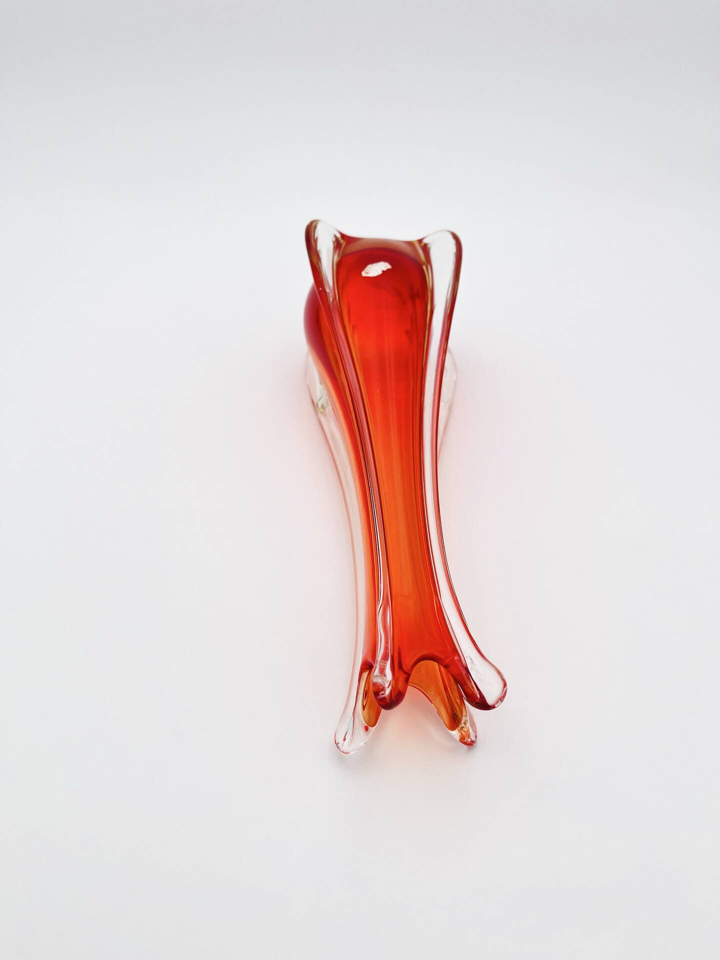 Murano Vase - Ouraline - Sommerso - Red & Yellow - 28cm
