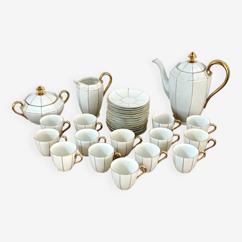 Meissen porcelain coffee service - Art Deco - Circa 1930 - White and gold - 32 pieces