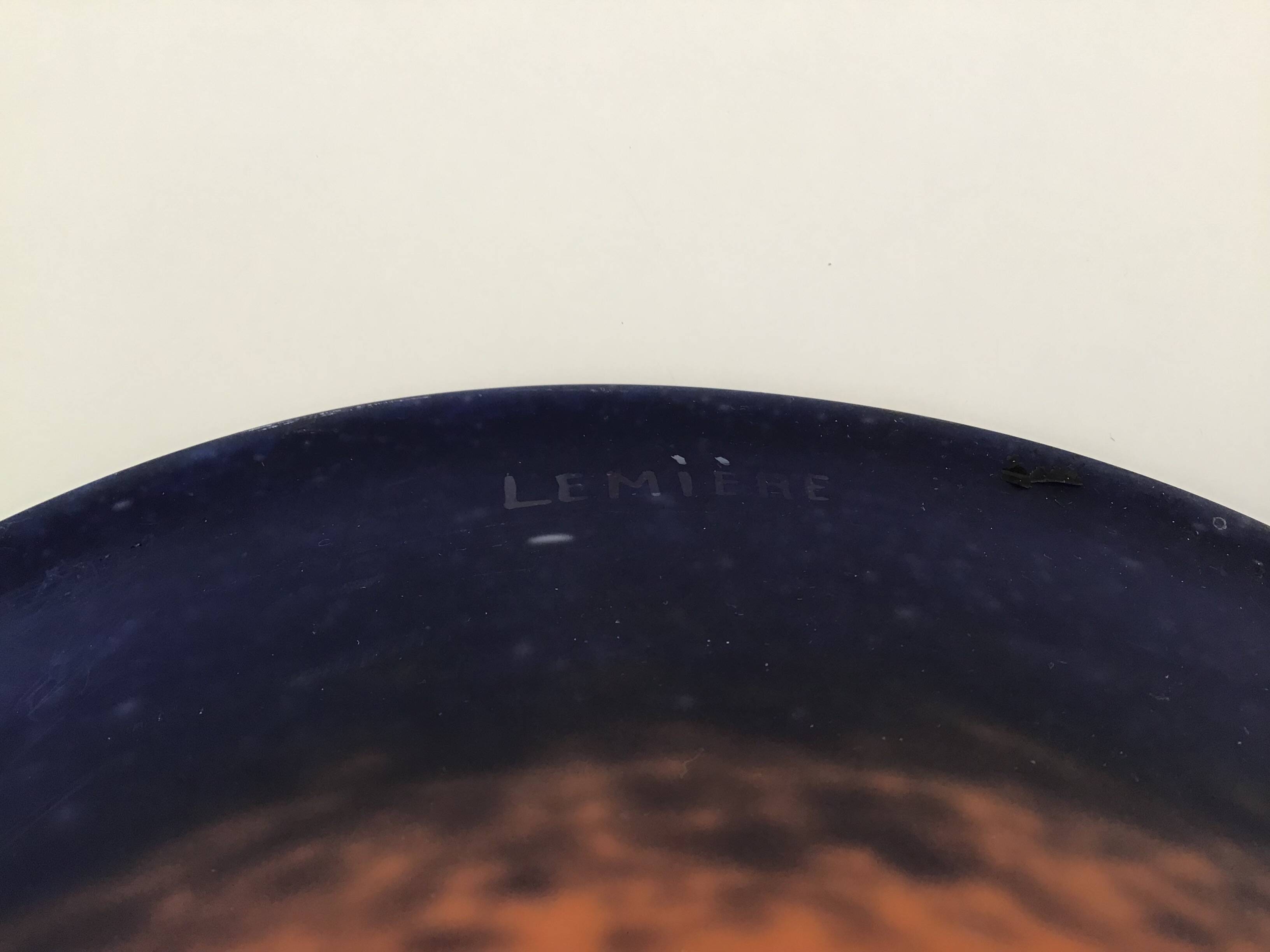 Art Deco glass paste ceiling chandelier signed