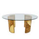Mid-Century Modern Italian Rattan and Brass Dining Table by Vivai del Sud