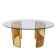 Mid-Century Modern Italian Rattan and Brass Dining Table by Vivai del Sud