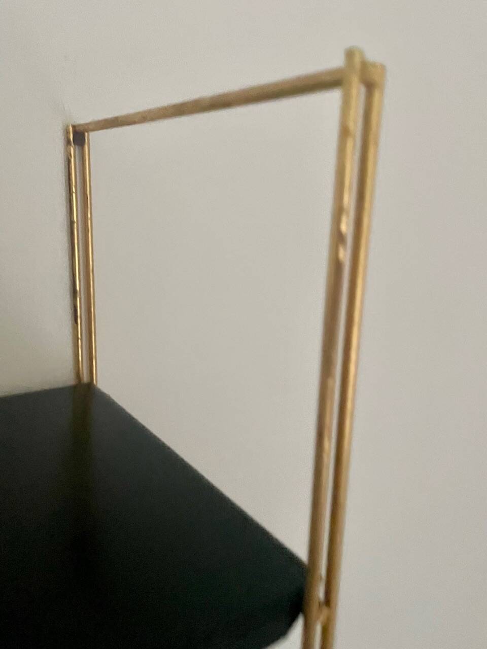 Modular vintage wall shelf, black and red metal circa 1960s