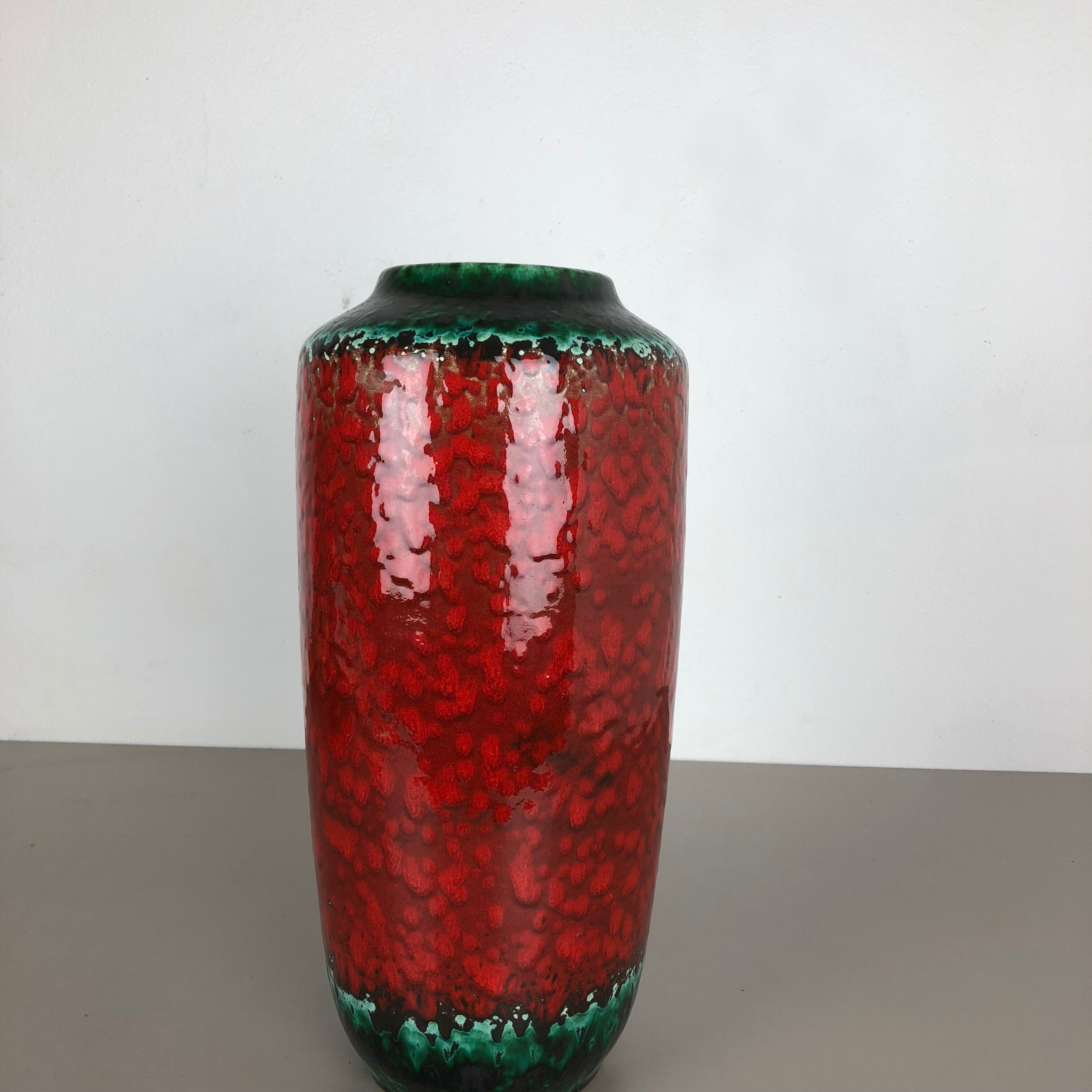 Large Pottery Fat Lava Multi-Color 517-45 Floor Vase Made by Scheurich, 1970s