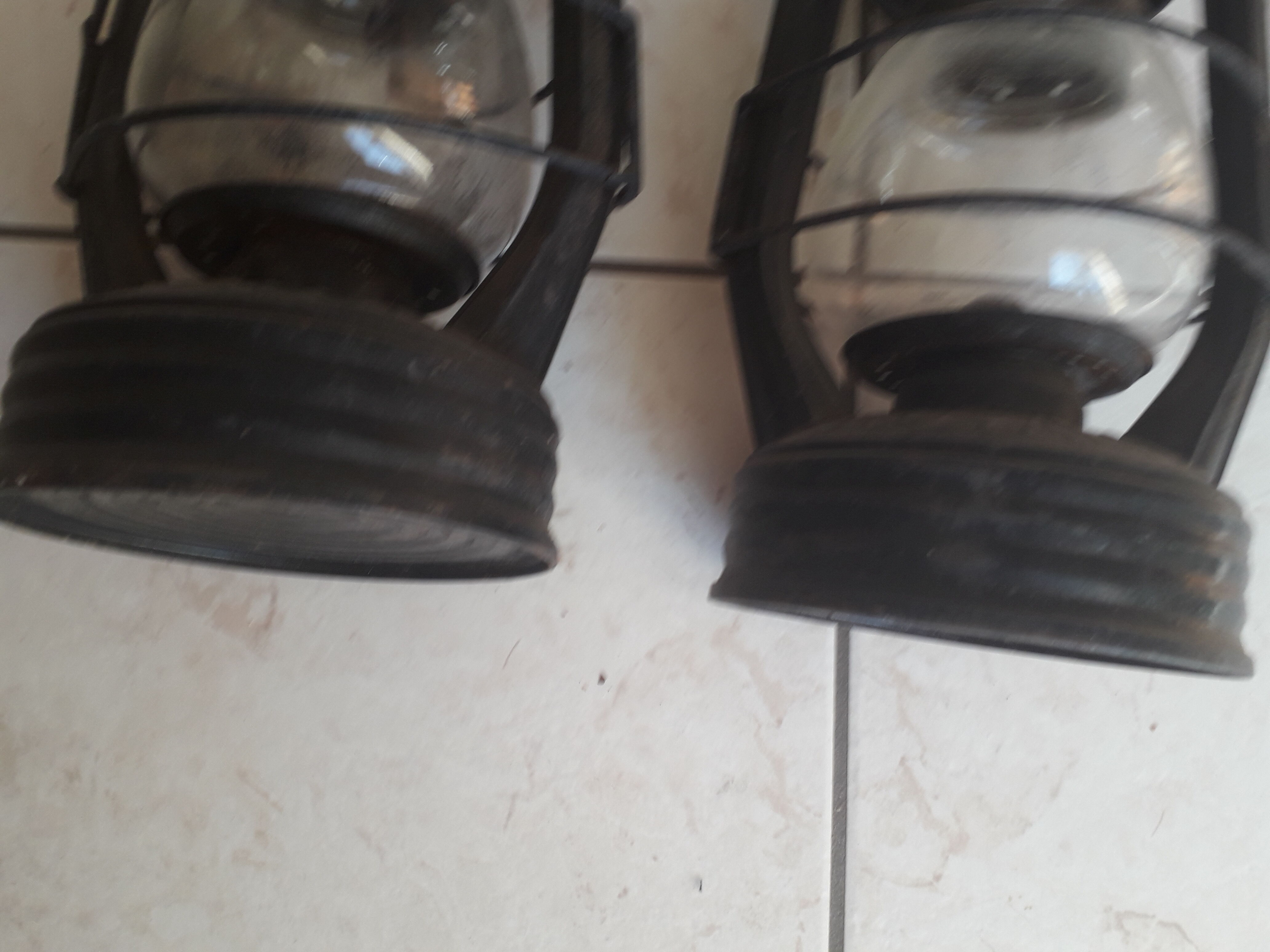 Duo of royalux old storm lamps