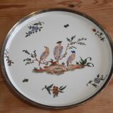 Faience cake dish signed