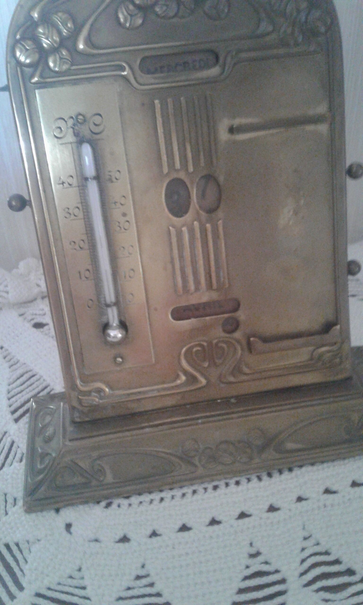 Old brass calendar office accessory